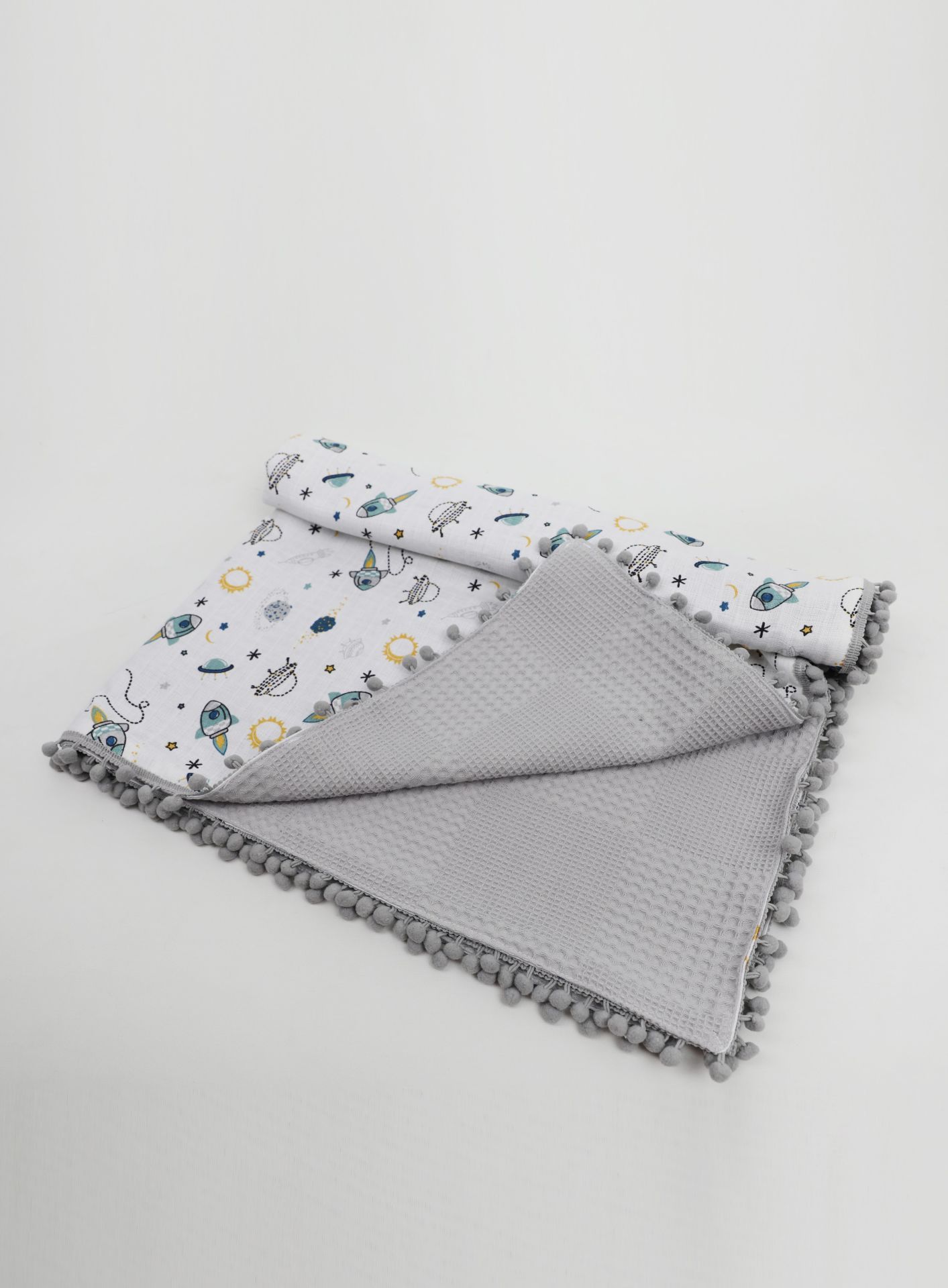 Müslin Pike Battaniye 100% pamuk 110x100 Ölçülerinde Bebek Battaniyesi