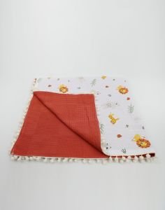 Müslin Pike Battaniye 100% pamuk 110x100 Ölçülerinde Bebek Battaniyesi