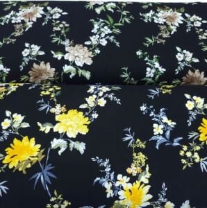 Demet Çiçekler Viskon Kumaş