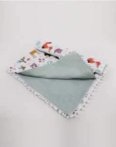 Müslin Pike Battaniye 100% pamuk 110x100 Ölçülerinde Bebek Battaniyesi