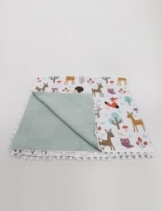Müslin Pike Battaniye 100% pamuk 110x100 Ölçülerinde Bebek Battaniyesi