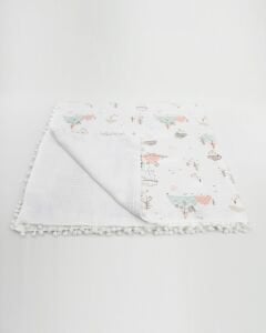 Müslin Pike Battaniye 100% pamuk 110x100 Ölçülerinde Bebek Battaniyesi