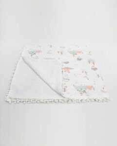 Müslin Pike Battaniye 100% pamuk 110x100 Ölçülerinde Bebek Battaniyesi