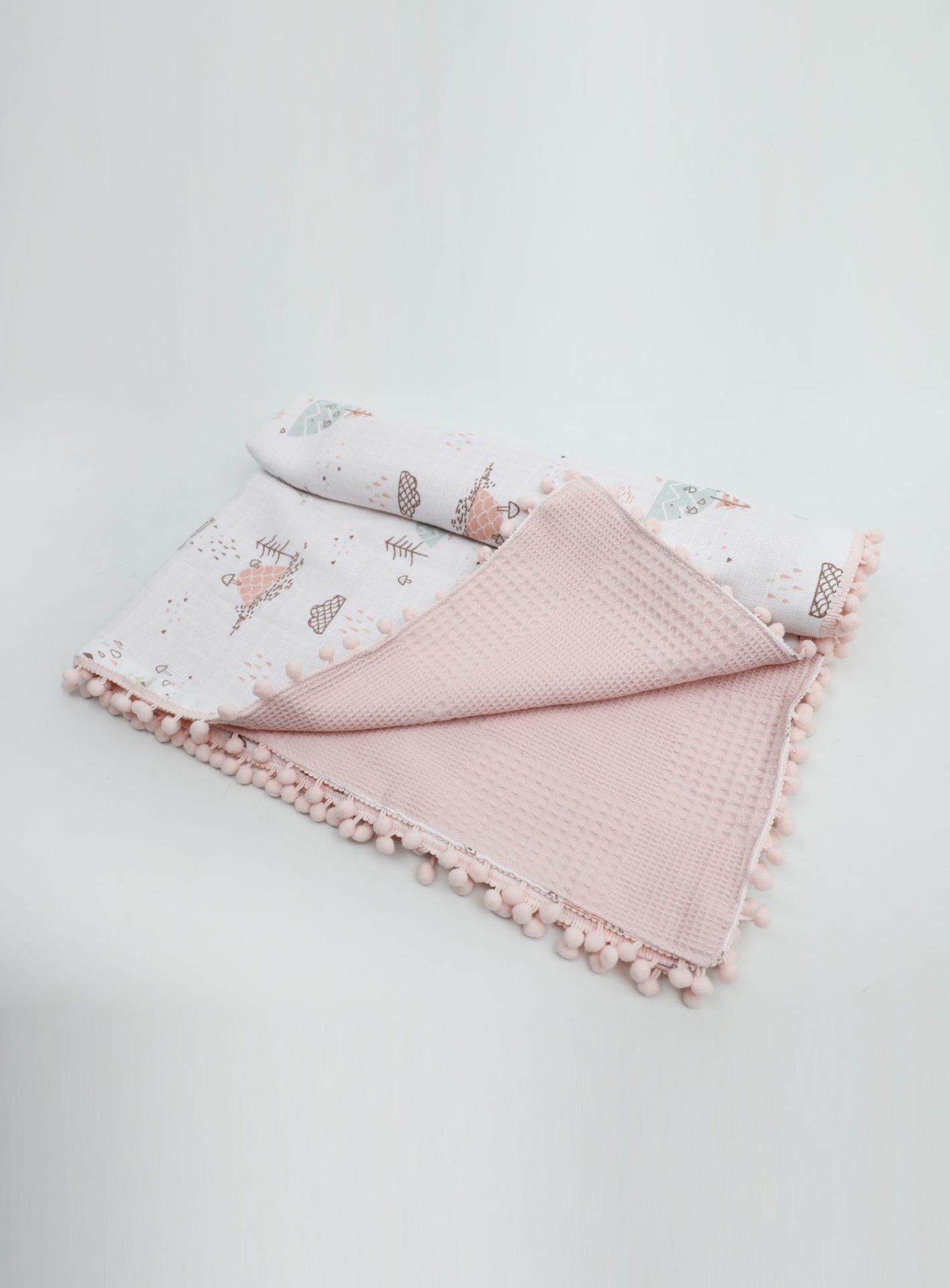 Müslin Pike Battaniye 100% pamuk 110x100 Ölçülerinde Bebek Battaniyesi
