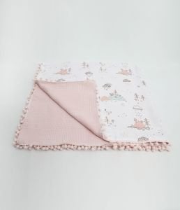 Müslin Pike Battaniye 100% pamuk 110x100 Ölçülerinde Bebek Battaniyesi