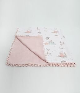 Müslin Pike Battaniye 100% pamuk 110x100 Ölçülerinde Bebek Battaniyesi