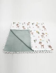Müslin Pike Battaniye 100% pamuk 110x100 Ölçülerinde Bebek Battaniyesi