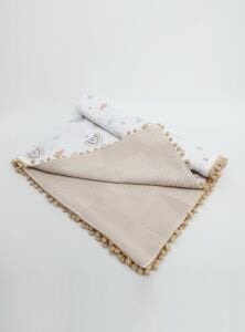 Müslin Pike Battaniye 100% pamuk 110x100 Ölçülerinde Bebek Battaniyesi