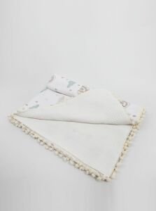 Müslin Pike Battaniye 100% pamuk 110x100 Ölçülerinde Bebek Battaniyesi