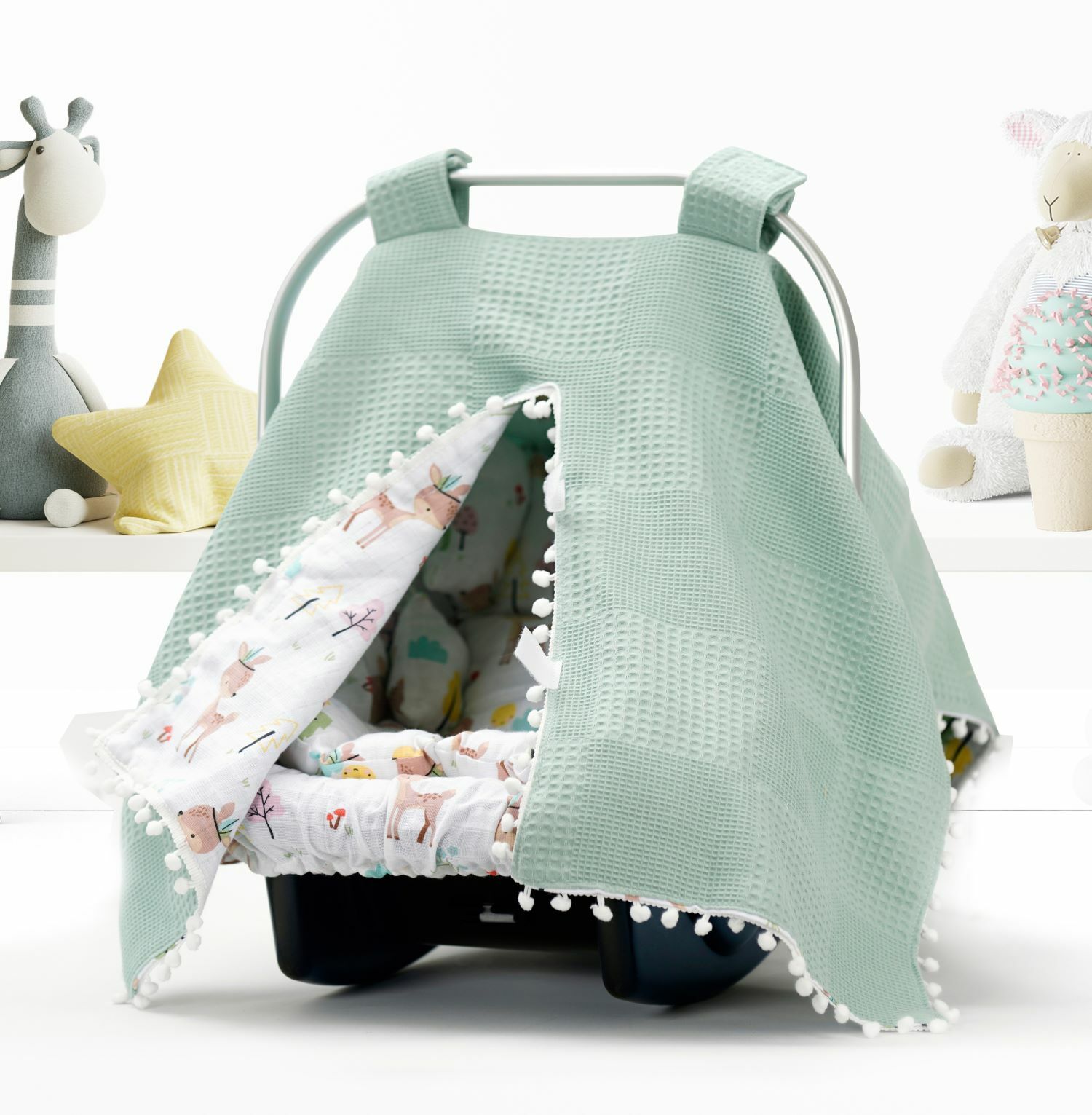 Puset Örtüsü  Minder ve Çarşafı %100 Pamuk Pike ve Müslin Kumaştan