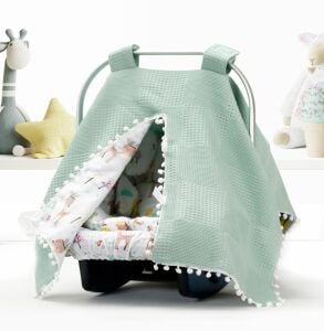 Puset Örtüsü  Minder ve Çarşafı %100 Pamuk Pike ve Müslin Kumaştan