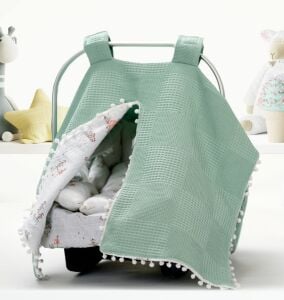 Puset Örtüsü  Minder ve Çarşafı %100 Pamuk Pike ve Müslin Kumaştan