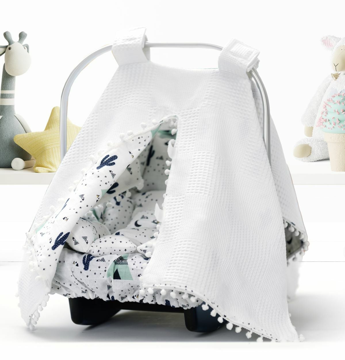 Puset Örtüsü  Minder ve Çarşafı %100 Pamuk Pike ve Müslin Kumaştan