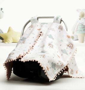 Puset Örtüsü  Minder ve Çarşafı %100 Pamuk Pike ve Müslin Kumaştan