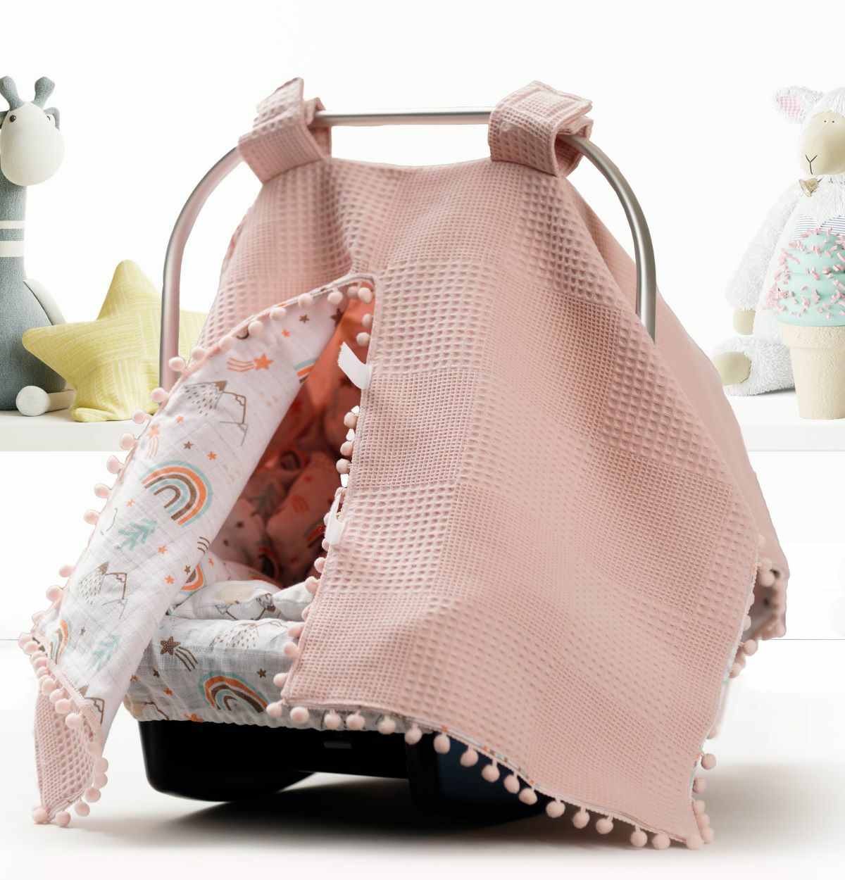 Puset Örtüsü  Minder ve Çarşafı %100 Pamuk Pike ve Müslin Kumaştan