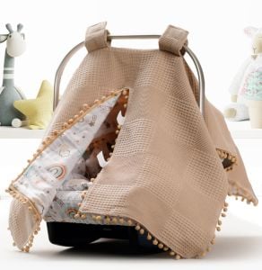 Puset Örtüsü  Minder ve Çarşafı %100 Pamuk Pike ve Müslin Kumaştan