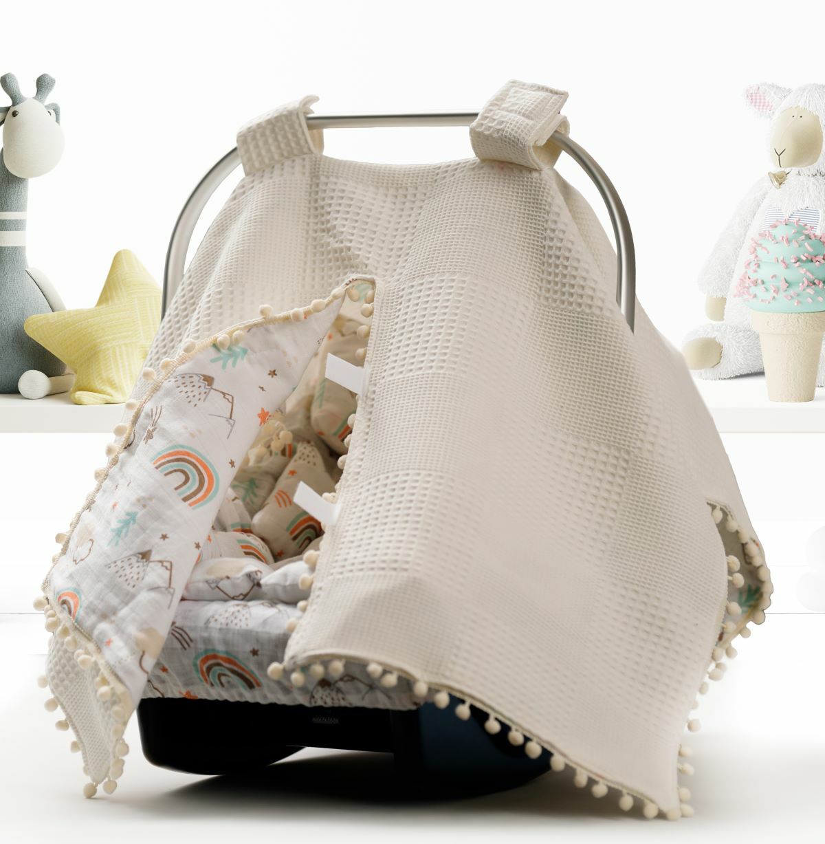 Puset Örtüsü  Minder ve Çarşafı %100 Pamuk Pike ve Müslin Kumaştan