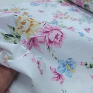 Yeni Buketler Poplin Kumaş pembe