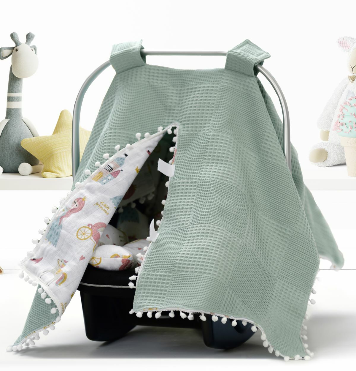 Puset Örtüsü  ve Minder  %100 Pamuk Pike ve Müslin Kumaştan