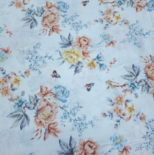 Yeni Buketler Poplin Kumaş kiremit