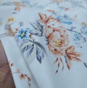 Yeni Buketler Poplin Kumaş kiremit