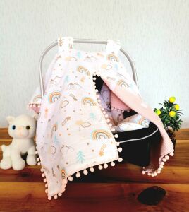 Puset Örtüsü  ve Minder  %100 Pamuk Pike ve Müslin Kumaştan