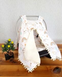 Puset Örtüsü  ve Minder  %100 Pamuk Pike ve Müslin Kumaştan