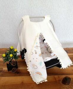 Puset Örtüsü  ve Minder  %100 Pamuk Pike ve Müslin Kumaştan