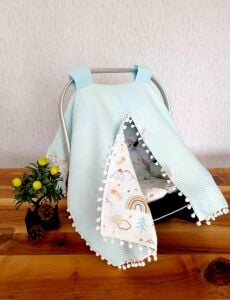 Puset Örtüsü  ve Minder  %100 Pamuk Pike ve Müslin Kumaştan