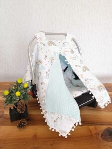 Puset Örtüsü  ve Minder  %100 Pamuk Pike ve Müslin Kumaştan