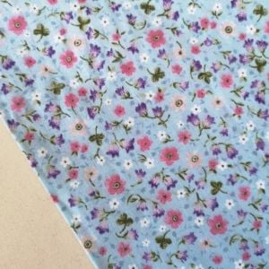 Minik Çiçekler Poplin Kumaş Mint