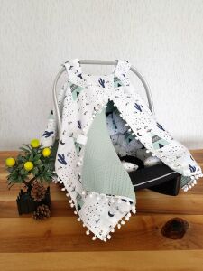 Puset Örtüsü  ve Minder  %100 Pamuk Pike ve Müslin Kumaştan