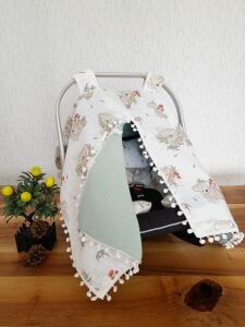 Puset Örtüsü  ve Minder  %100 Pamuk Pike ve Müslin Kumaştan