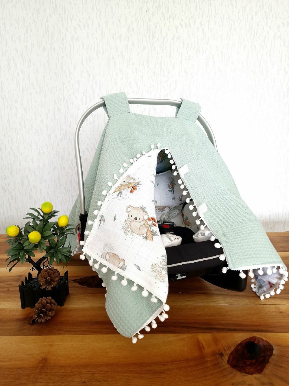 Puset Örtüsü  ve Minder  %100 Pamuk Pike ve Müslin Kumaştan