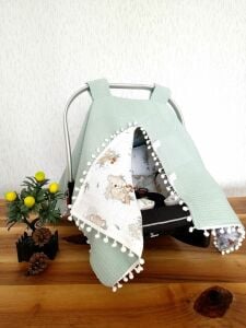 Puset Örtüsü  ve Minder  %100 Pamuk Pike ve Müslin Kumaştan