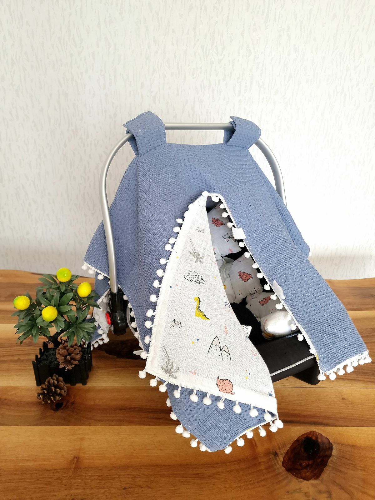 Puset Örtüsü  ve Minder  %100 Pamuk Pike ve Müslin Kumaştan