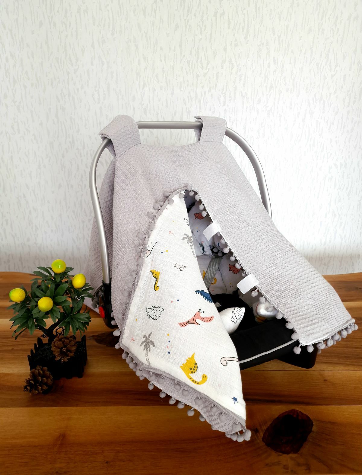 Puset Örtüsü  ve Minder  %100 Pamuk Pike ve Müslin Kumaştan