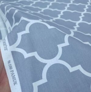 Damask Poplin Kumaş gri