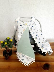 Puset Örtüsü  ve Minder  %100 Pamuk Pike ve Müslin Kumaştan