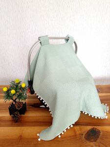 Puset Örtüsü  ve Minder  %100 Pamuk Pike ve Müslin Kumaştan