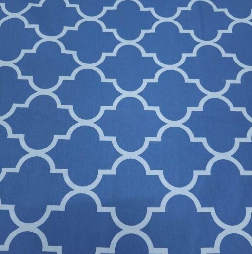 Damask Poplin Kumaş indigo