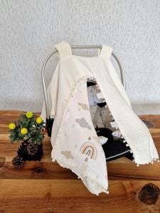 Puset Örtüsü  ve Minder  %100 Pamuk Pike ve Müslin Kumaştan