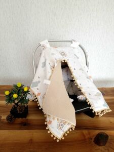 Puset Örtüsü  ve Minder  %100 Pamuk Pike ve Müslin Kumaştan