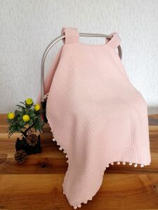 Puset Örtüsü  ve Minder  %100 Pamuk Pike ve Müslin Kumaştan