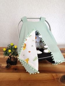 Puset Örtüsü  ve Minder  %100 Pamuk Pike ve Müslin Kumaştan