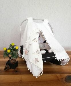 Puset Örtüsü  ve Minder  %100 Pamuk Pike ve Müslin Kumaştan