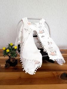 Puset Örtüsü  ve Minder  %100 Pamuk Pike ve Müslin Kumaştan