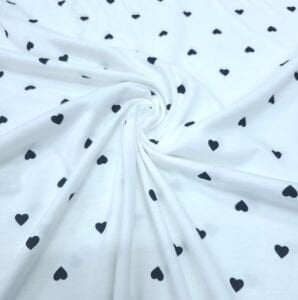 Siyah Kalpler Süprem Penye Kumaş