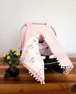 Puset Örtüsü  ve Minder  %100 Pamuk Pike ve Müslin Kumaştan