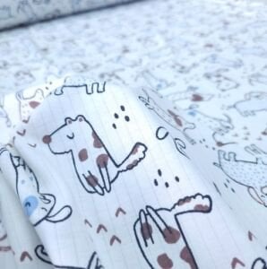 Sevimli Köpekler Raporlu Penye Kumaş